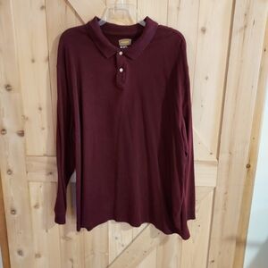 The Foundry Supply Co.  Men's Maroon Short Sleeve 3 Button, Golf Polo Shirt 3XL.